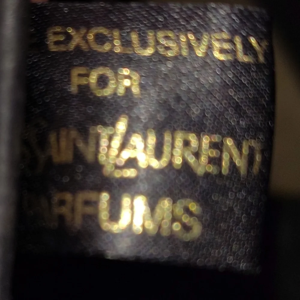 Yves Saint Laurent Parfum Black Vinyl Messenger Bag Vintage